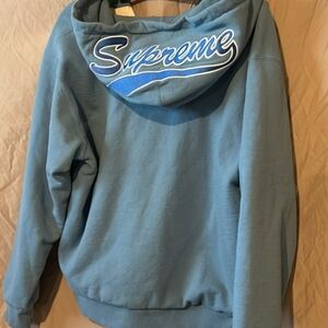 Supreme Blue Hoodie with Logo
